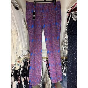 HRESKI Golf Pants Purple Abstract Lines Geometric Print‎ Loud Size 38 X 36 New!